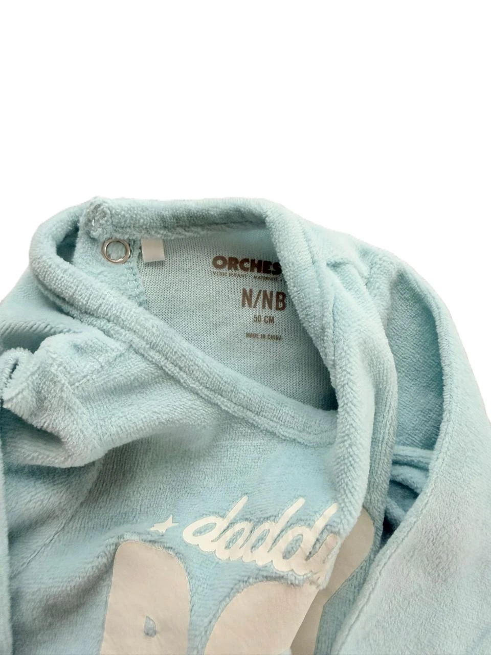 Sky blue velvet Orchestra newborn pajamas – photo 2